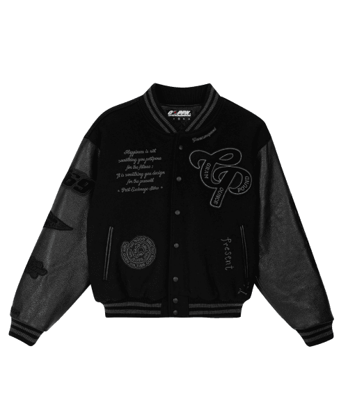 Back In Time Varsity Jacket_Black/Black