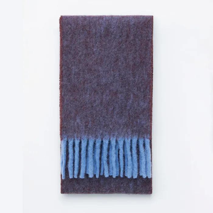 알파카 블렌드 프린지 스카프 (Purple/Blue)