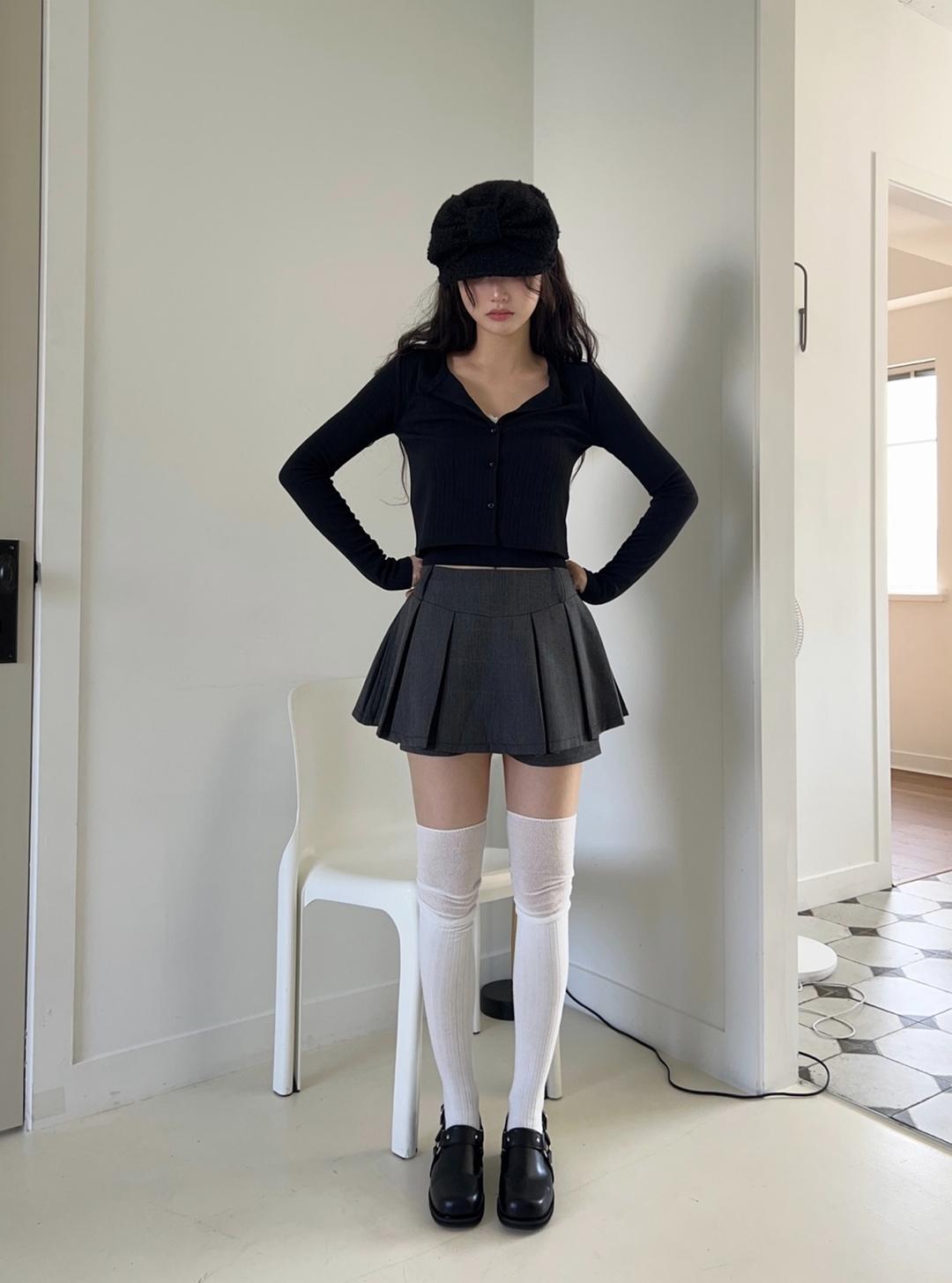 옵텐소 mini check pleats skirt (2color)