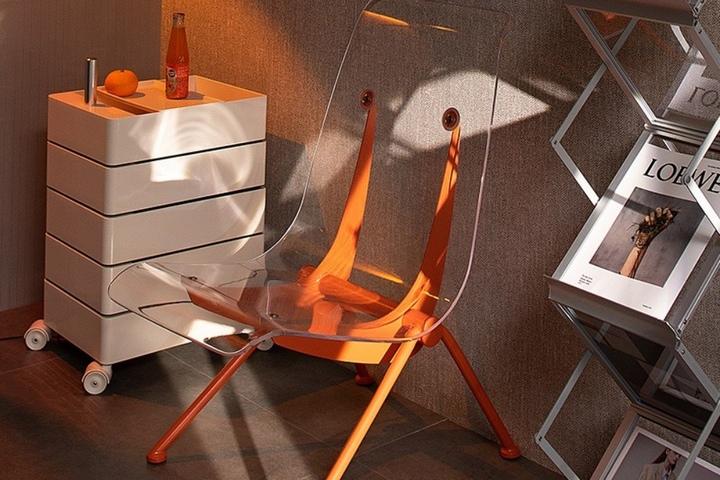 장 프루베 x 버질 아블로 디자인 아크릴 라운지 체어 의자