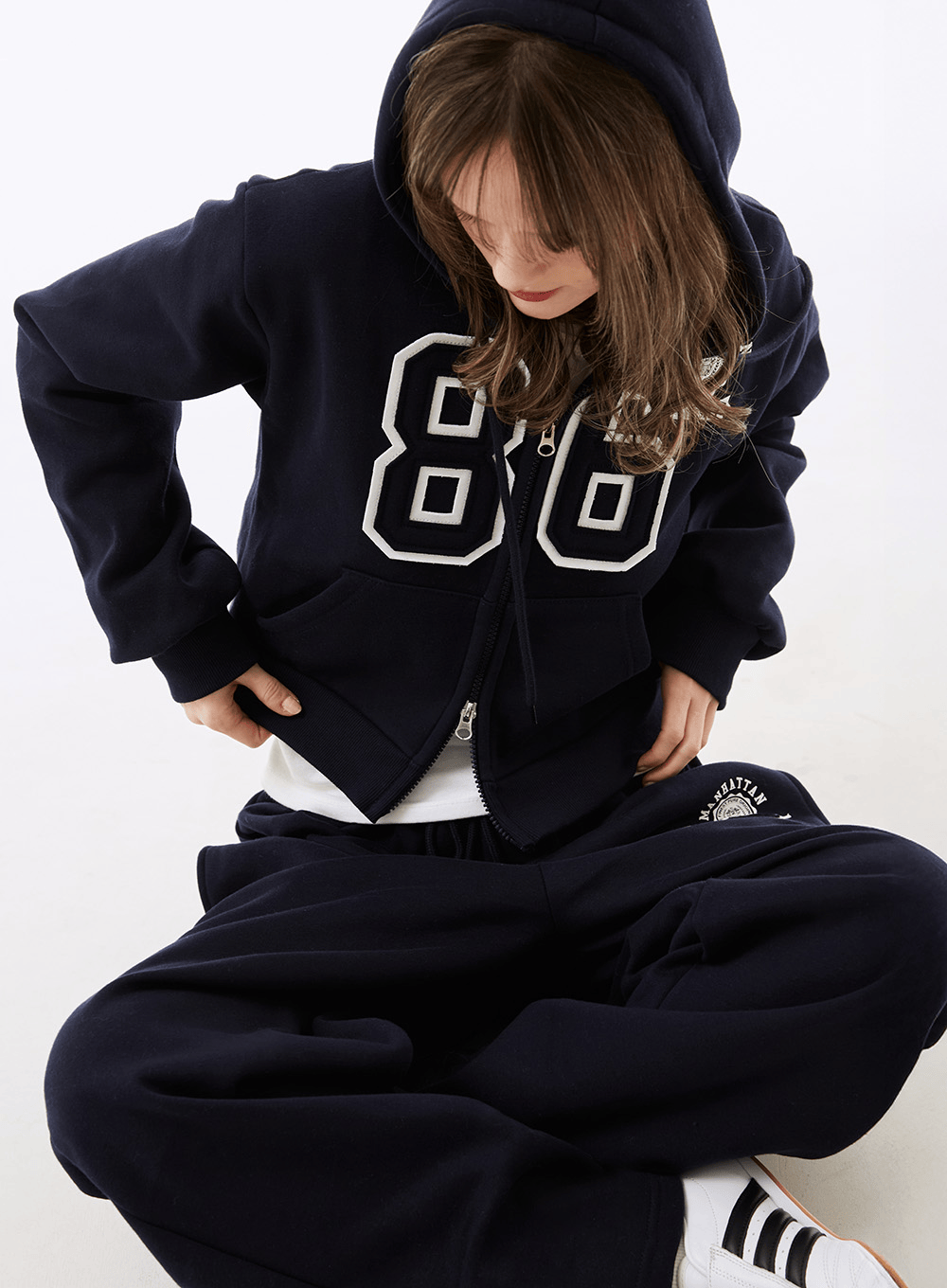 라에드 기모 패치 후드집업