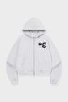 HAND WORK HOODIE ZIP-UP (LIGHT GREY)