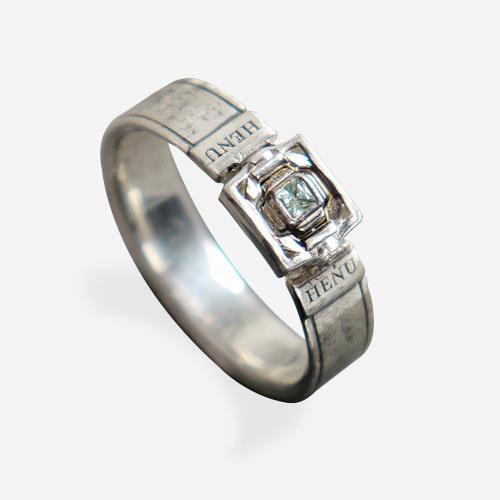 [CUSTOMMANIA X HENU] 사파이어 스퀘어 링