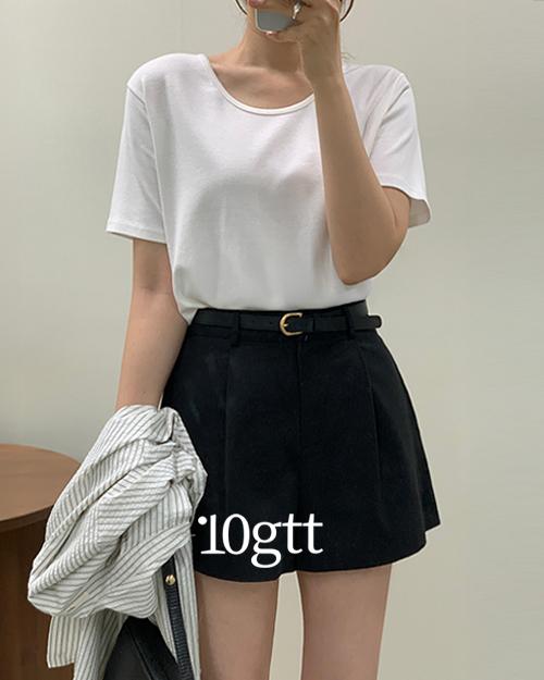 10가트 [2만장돌파💙/자체제작][레이어드티/반팔티] 부드러운 모달 유넥 반팔 티셔츠 이너티 기본티 2471