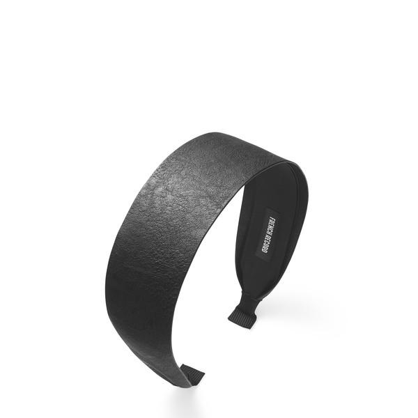 Black leather hairband_Wide version