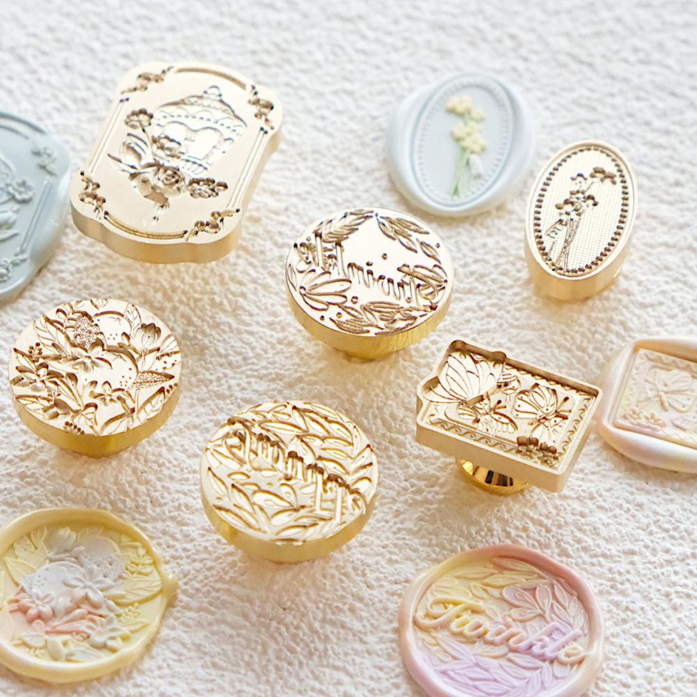 크랩서플라이 입체 조각 vol12 빈티지 풀잎 나비 플라워 3D 실링스탬프 실링왁스