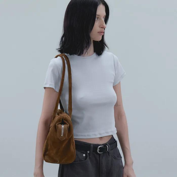 Slim-fit Mini Sleeve Tee_Grayish blue