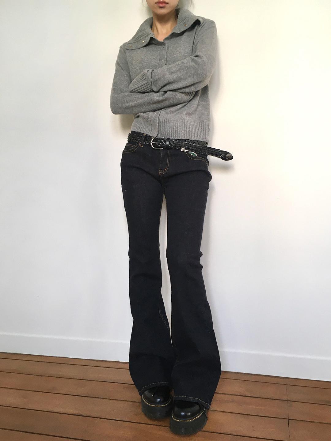 보니 슬림 부츠컷 생지 데님