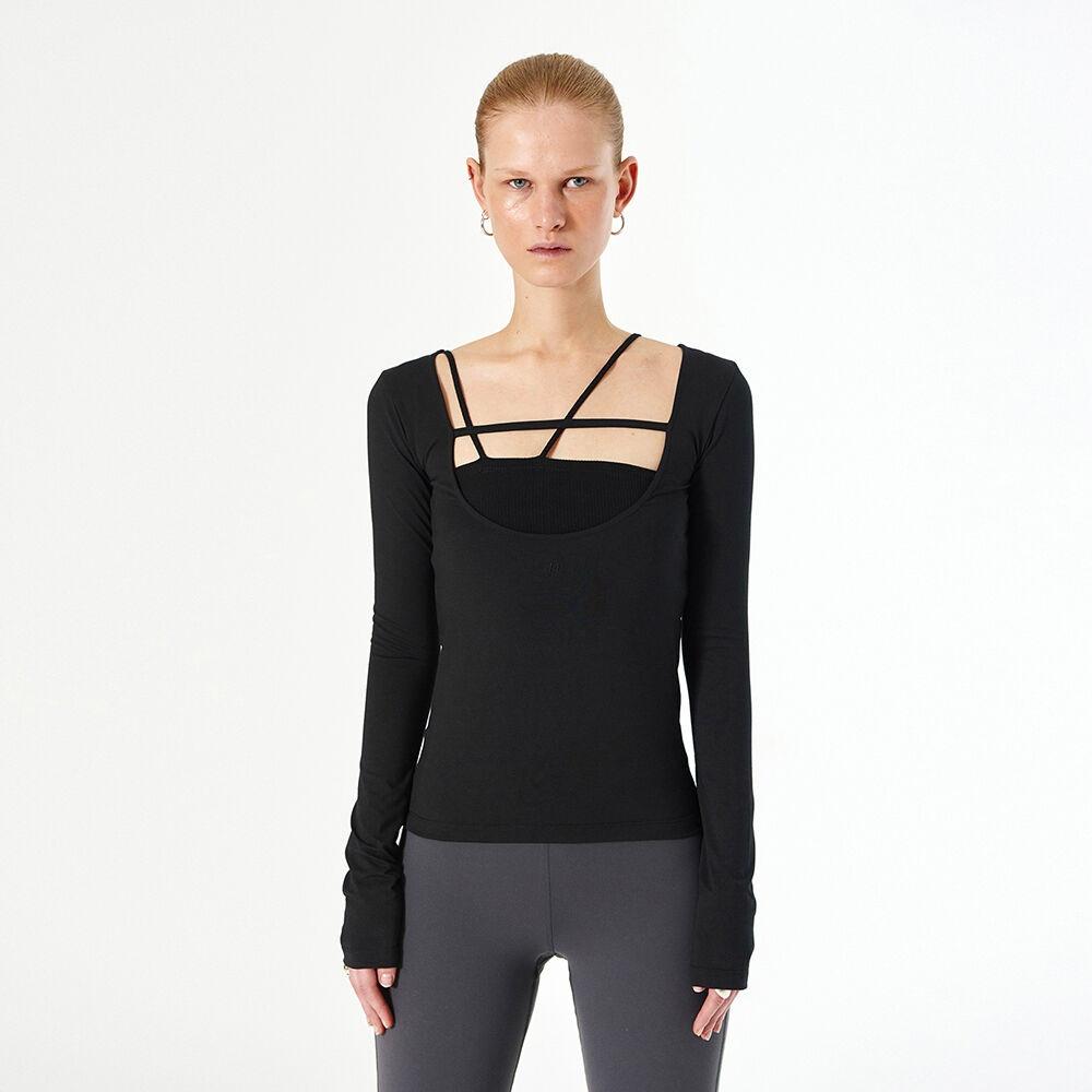 DEEP BACK STRAP TEE (black)