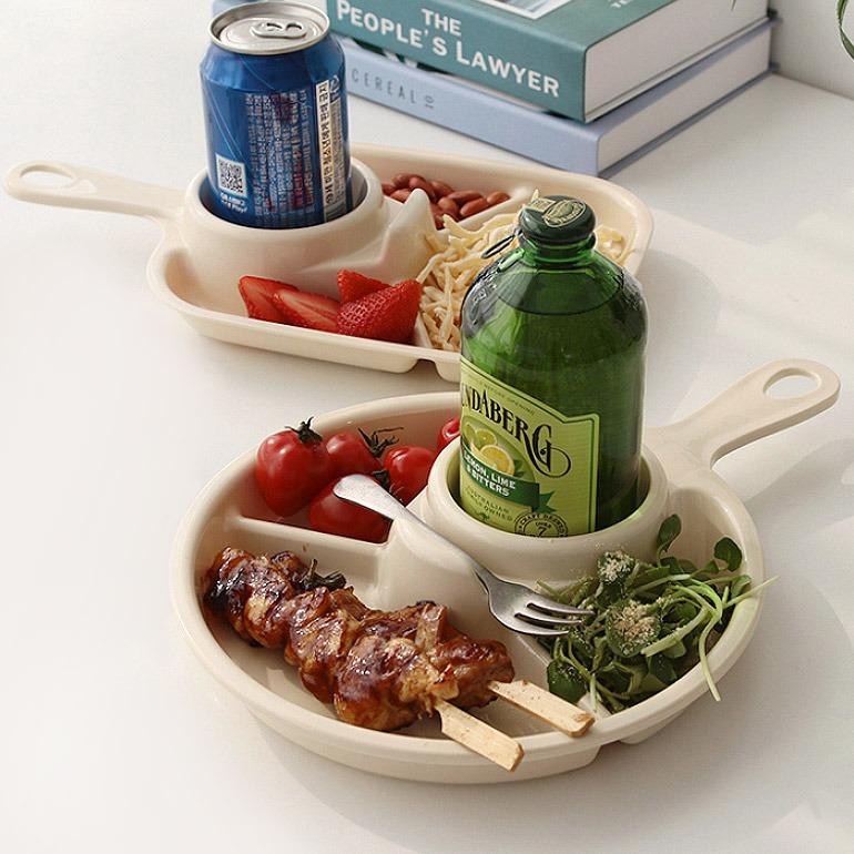 니드 칸칸 손잡이 나눔접시 (2type)