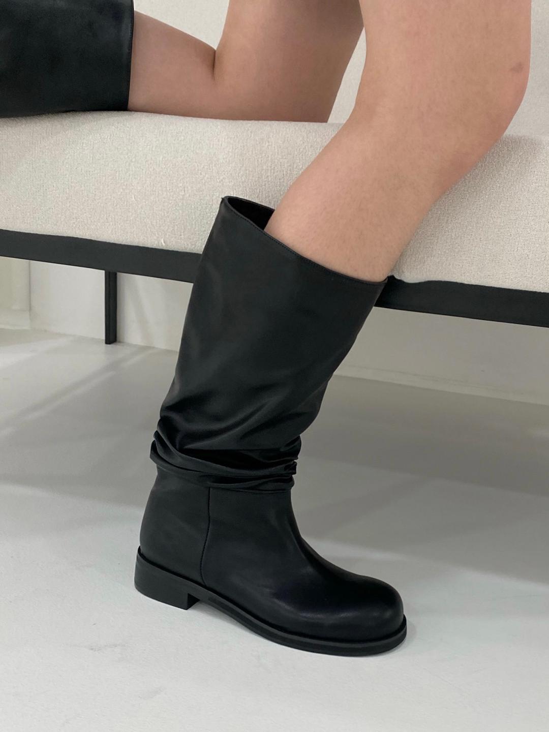 라운드 셔링 하프 부츠