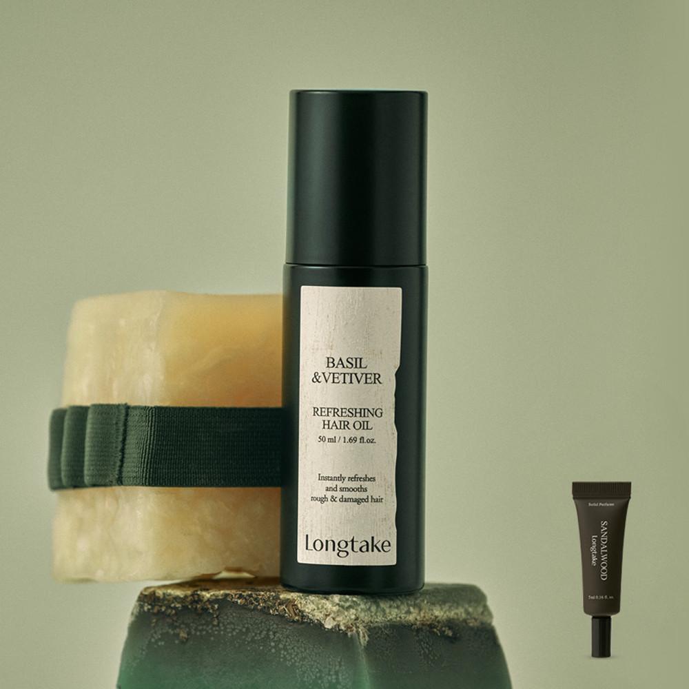롱테이크 바질 앤 베티버 리프레싱 헤어오일 50ml