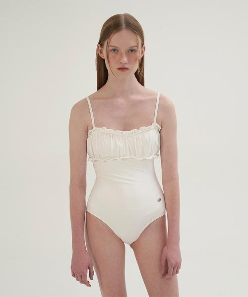 Frill pendant swimsuit - Ivory