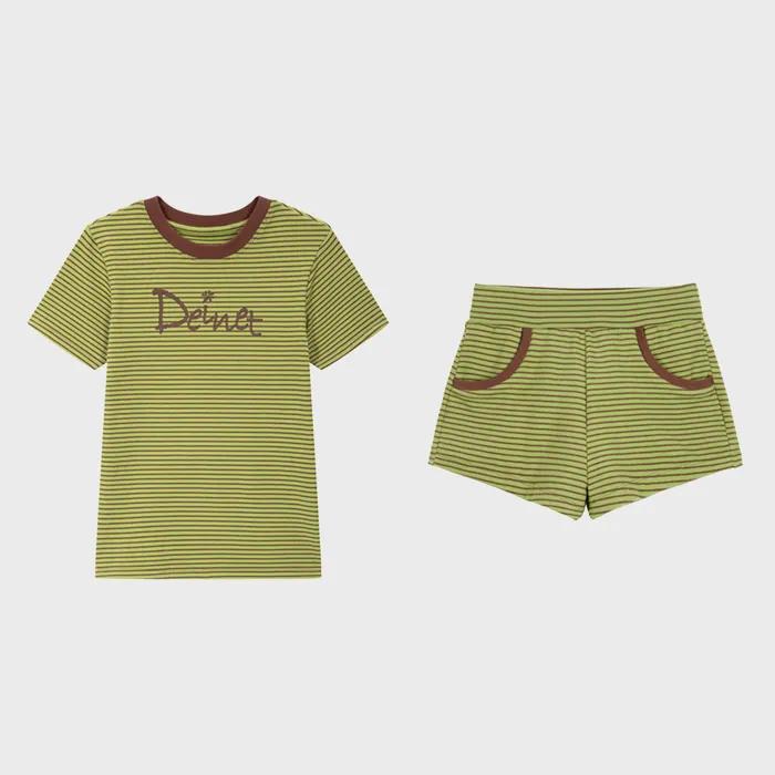 HONEY CUTIE PIE STRIPE SET IN GREEN