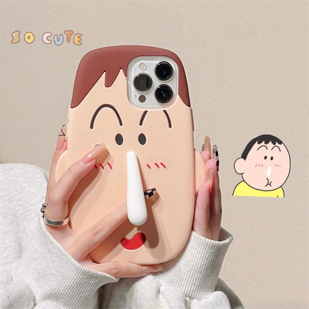 실리콘 맹구 캐릭터 거치대 아이폰케이스 커플 우정케이스