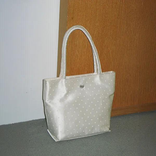 DOT SATIN MINI TOTE BAG IVORY