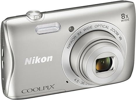 Nikon COOLPIX S3700 Digital Camera with 8x Optical Zoom and Built-In Wi-Fi (Silver)