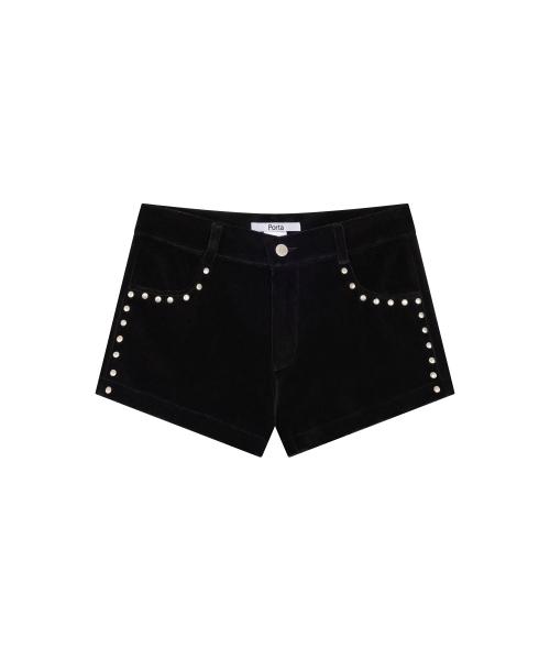 STUD MICRO SHORTS, BLACK