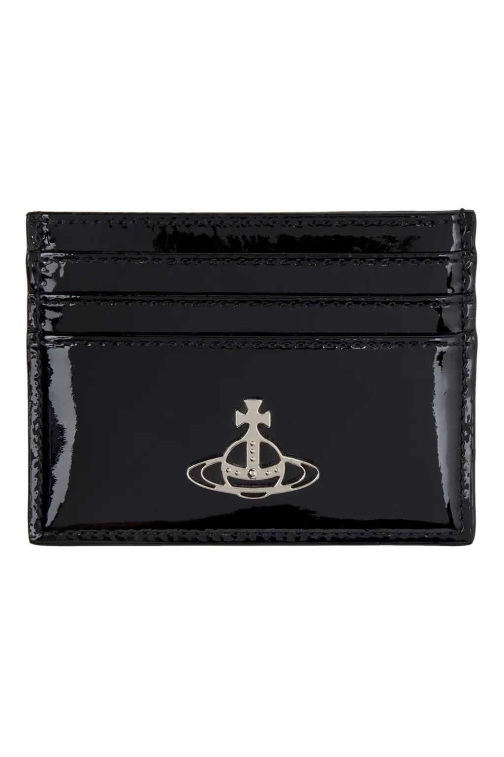 (한정기간세일) 비비안웨스트우드 샤이니 페이턴트 카드지갑 블랙