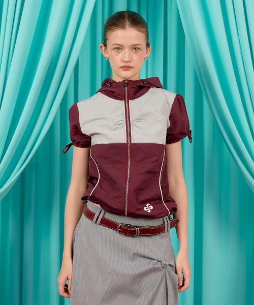 VOLUME NYLON JACKET / wine