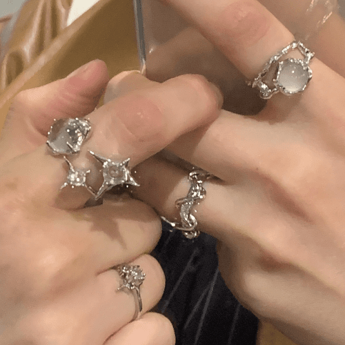 와이알유디 유니크 모티프 레이어드링 1+1 (2피스 1세트)