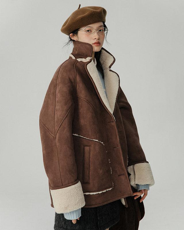 OMONT 오버핏 무톤 자켓 (2 컬러)