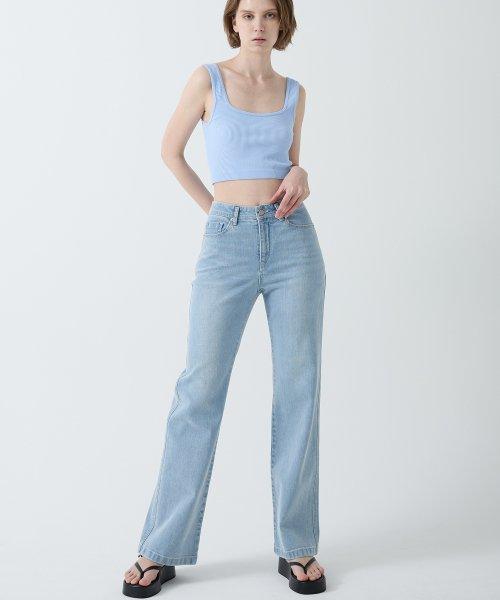 RC001 V포켓 부츠컷 데님 팬츠(블루/아이스블루)