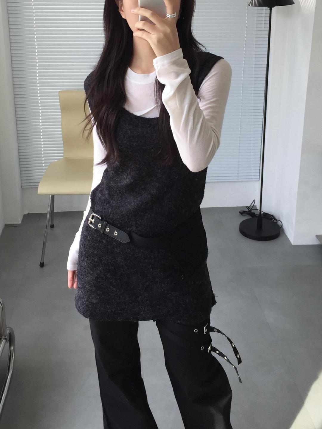 boucle vest one-piece (3color)