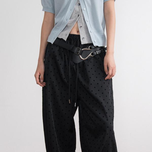 Dot Stripe String Track Pants (Black)
