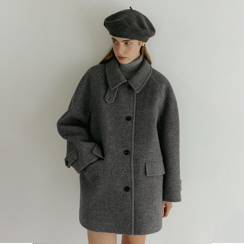 [3COLORS] CLASSIC WOOL HALF COAT