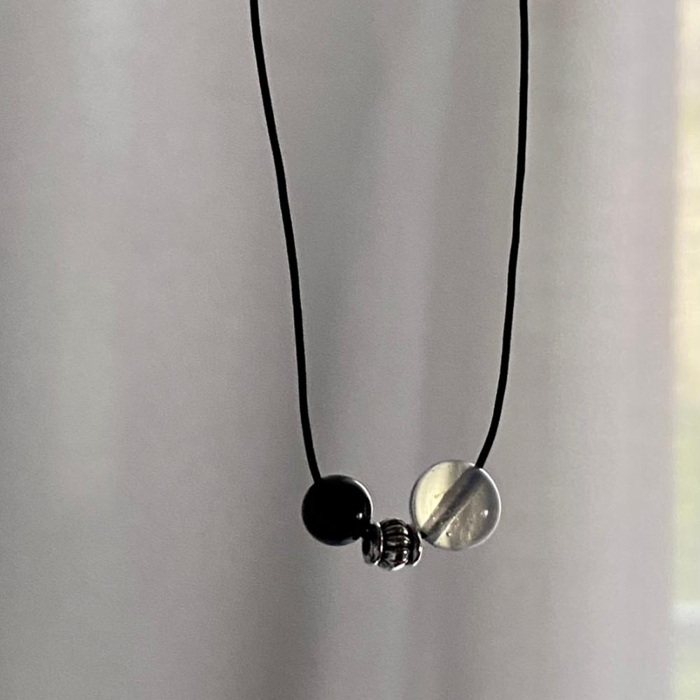 [제작] 심플 투명 오리엔탈 원석 목걸이