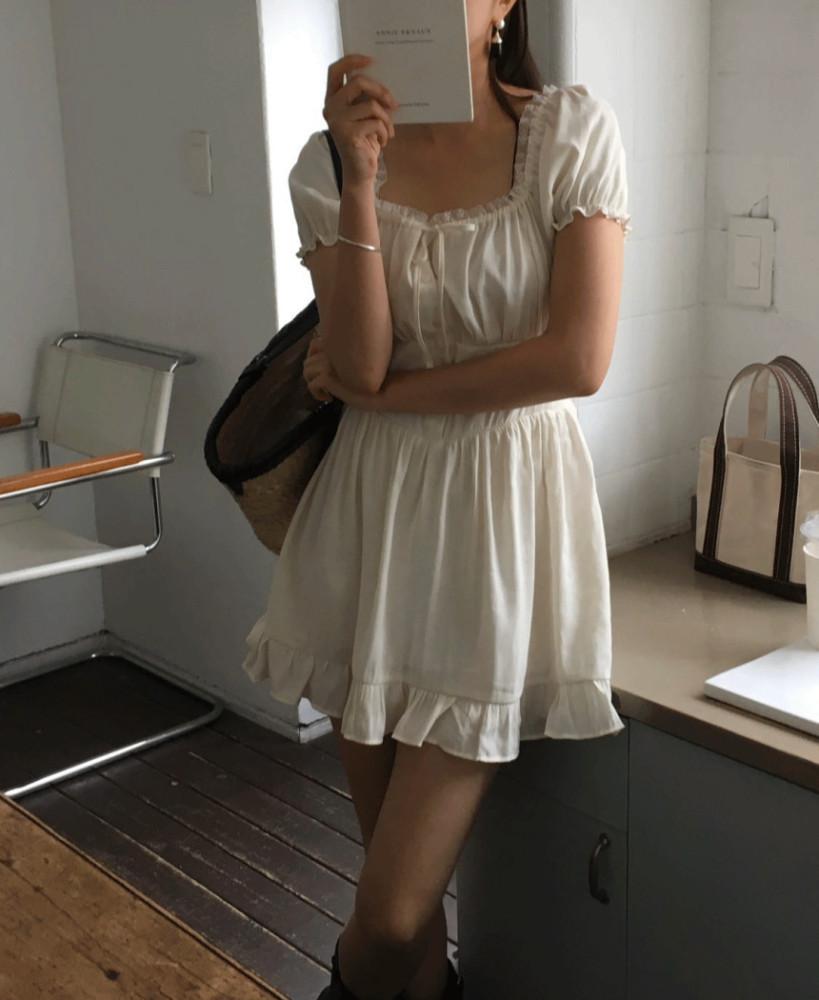 [크림/블랙 당일발송] FOUNDERS 파운더스 세이지 미니 원피스 2color