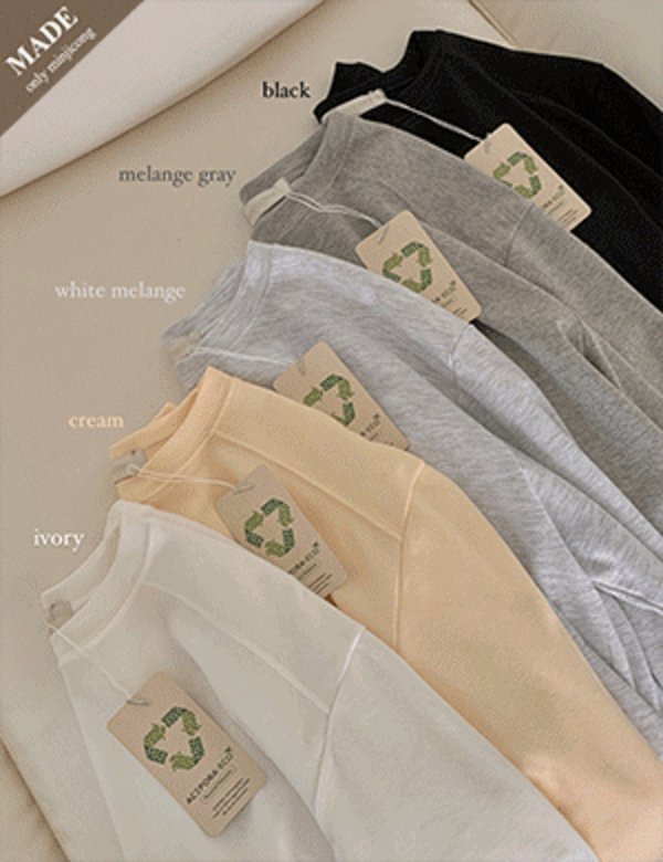 MADE 친환경 절개 오버핏 맨투맨 긴팔 티셔츠 (5color)