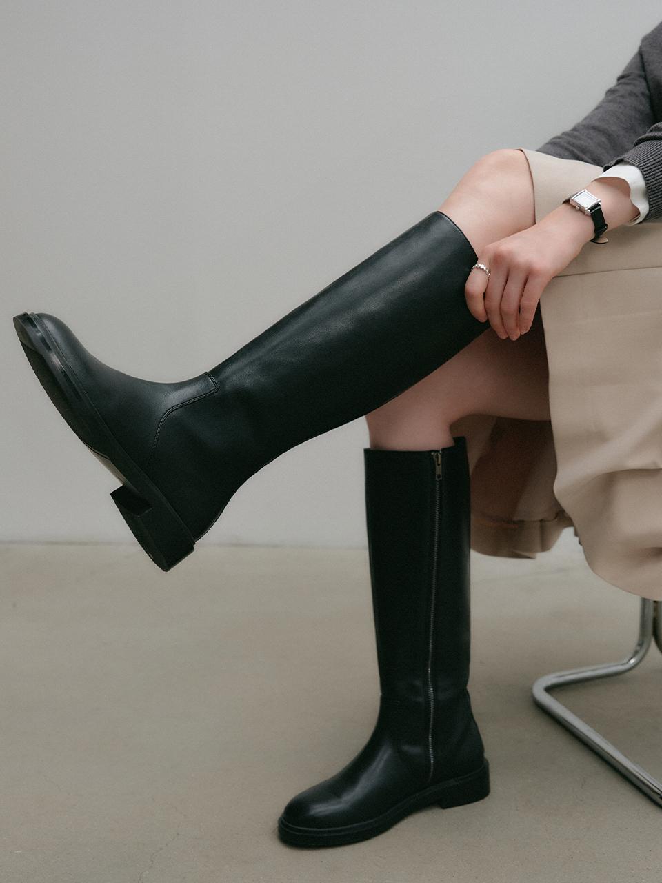 룩캐스트 [부분 12/29 예약배송] 알렉스 롱부츠_블랙 / ALEX LONG BOOTS_BLACK