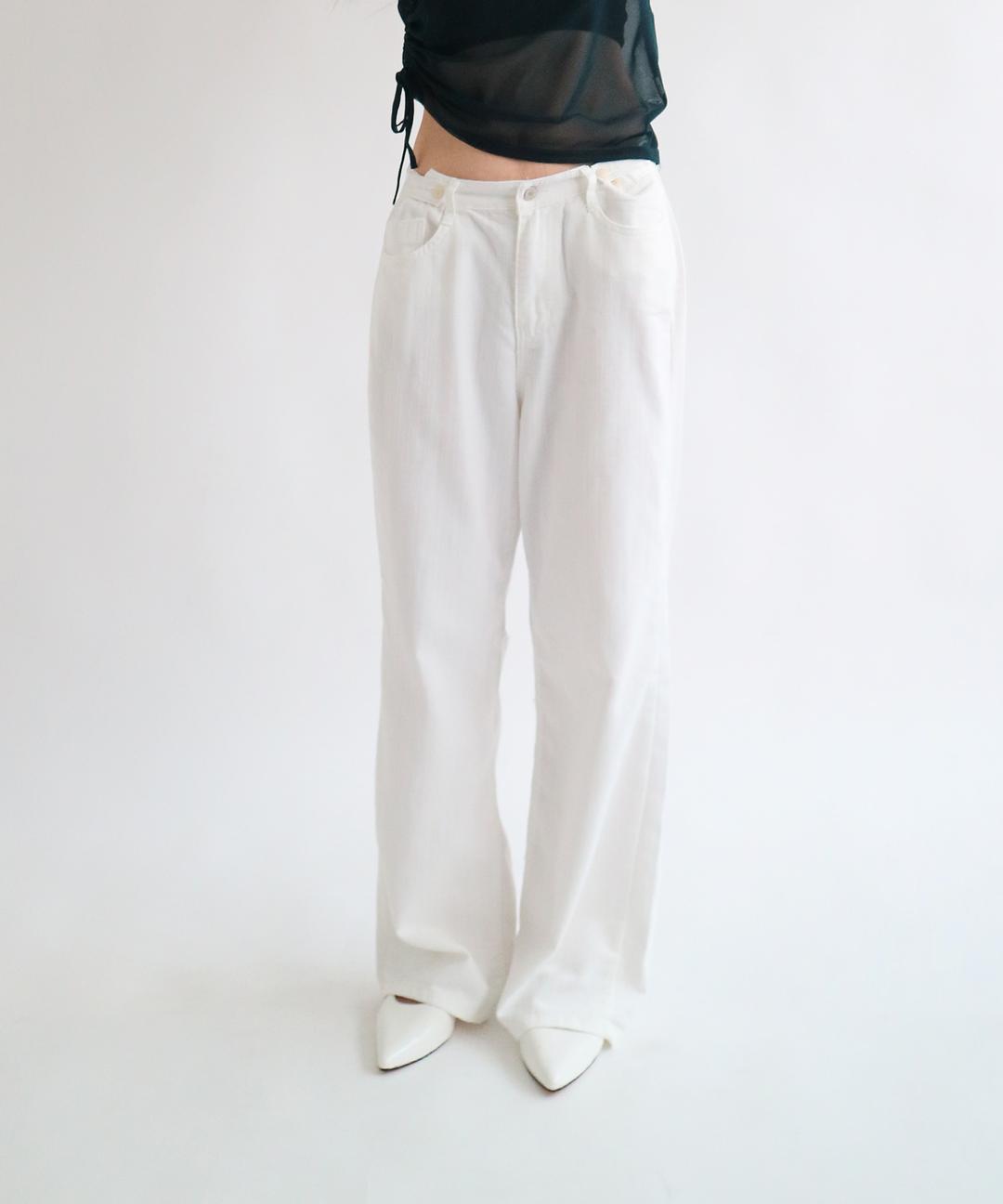 린넨 비조 화이트 팬츠 여름흰바지 여성흰바지