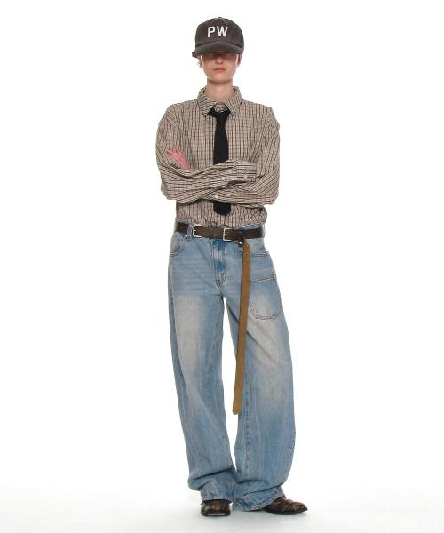 포켓 신치백 커브드 진_미드 블루