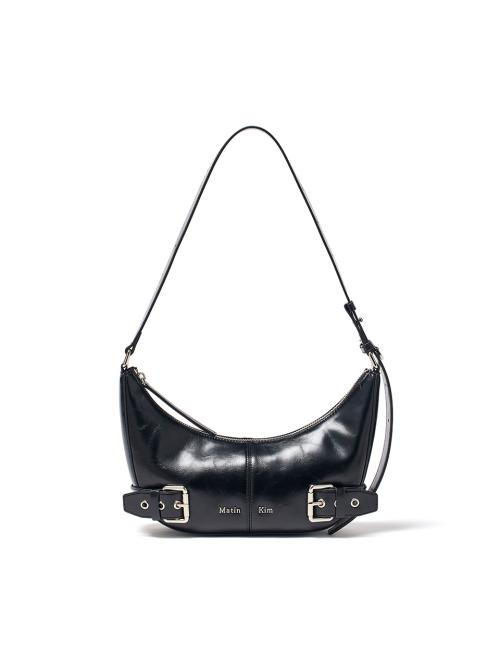 BELTED SHOULDER BAG IN BLACK