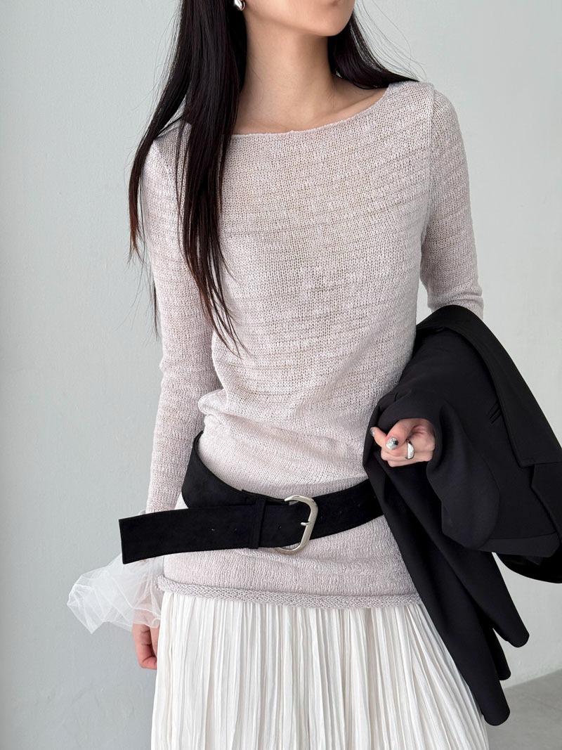 noa boatneck long knit (3color)