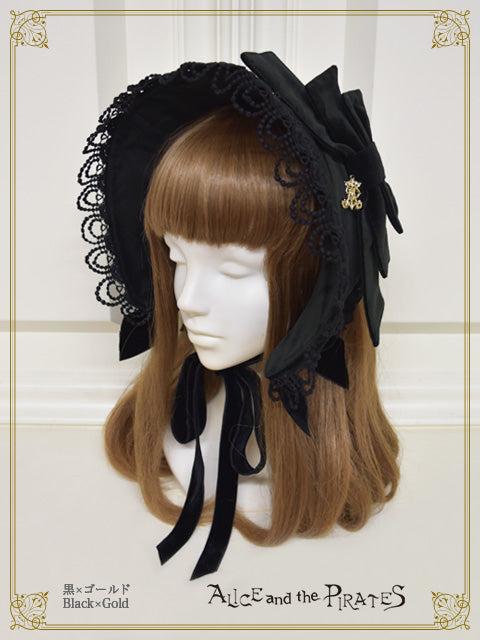 Velveteen Classical Bonnet - Black