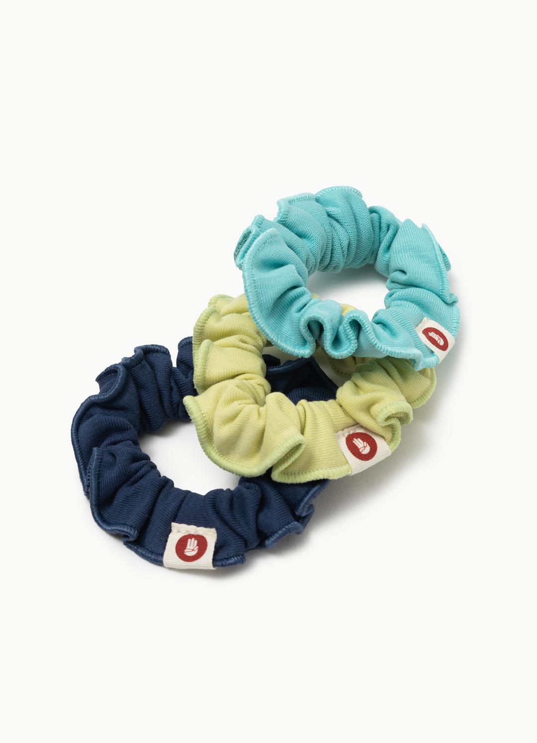 Budhi Mudra Hair Scrunchie (3SET)_Green Multi