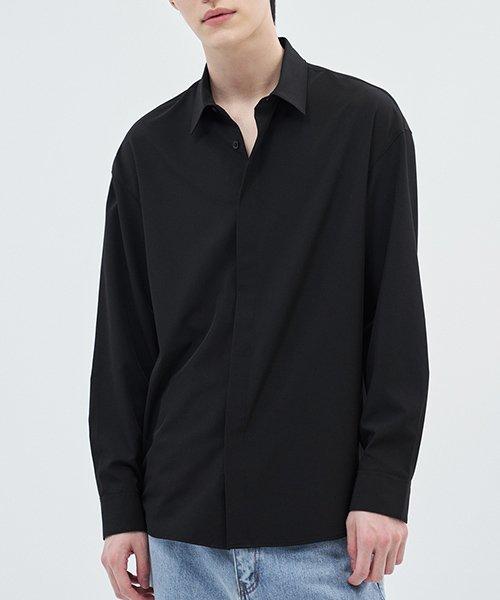 링클프리 세미오버핏 실키 셔츠_ZC2SH020_BK