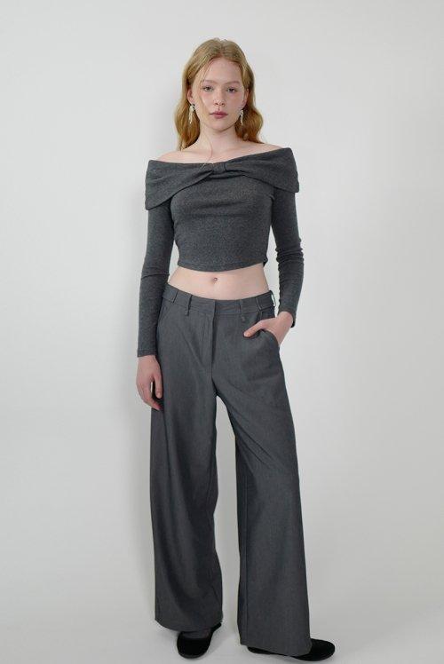 리본 오프숄더 티셔츠