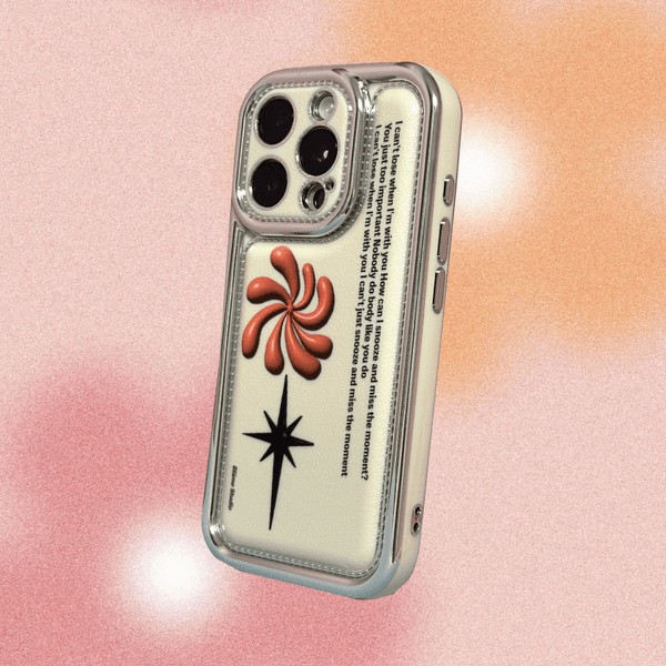 SOS Beige Metal Logo Case