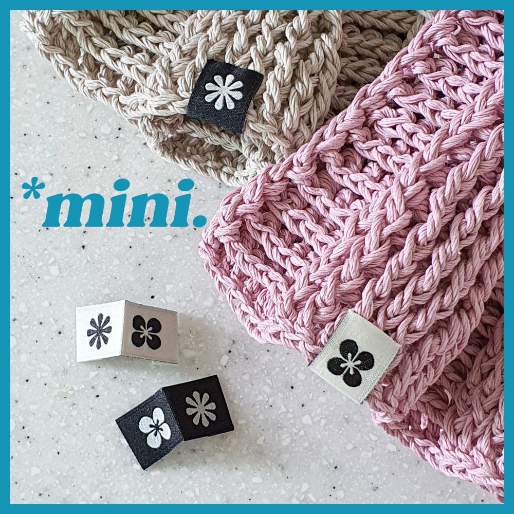 (40개 이상 20% DC) [자체제작/2장이상구매] mini 미니 패브릭 자수 라벨 뜨개질라벨 코바늘 핸드메이드라벨