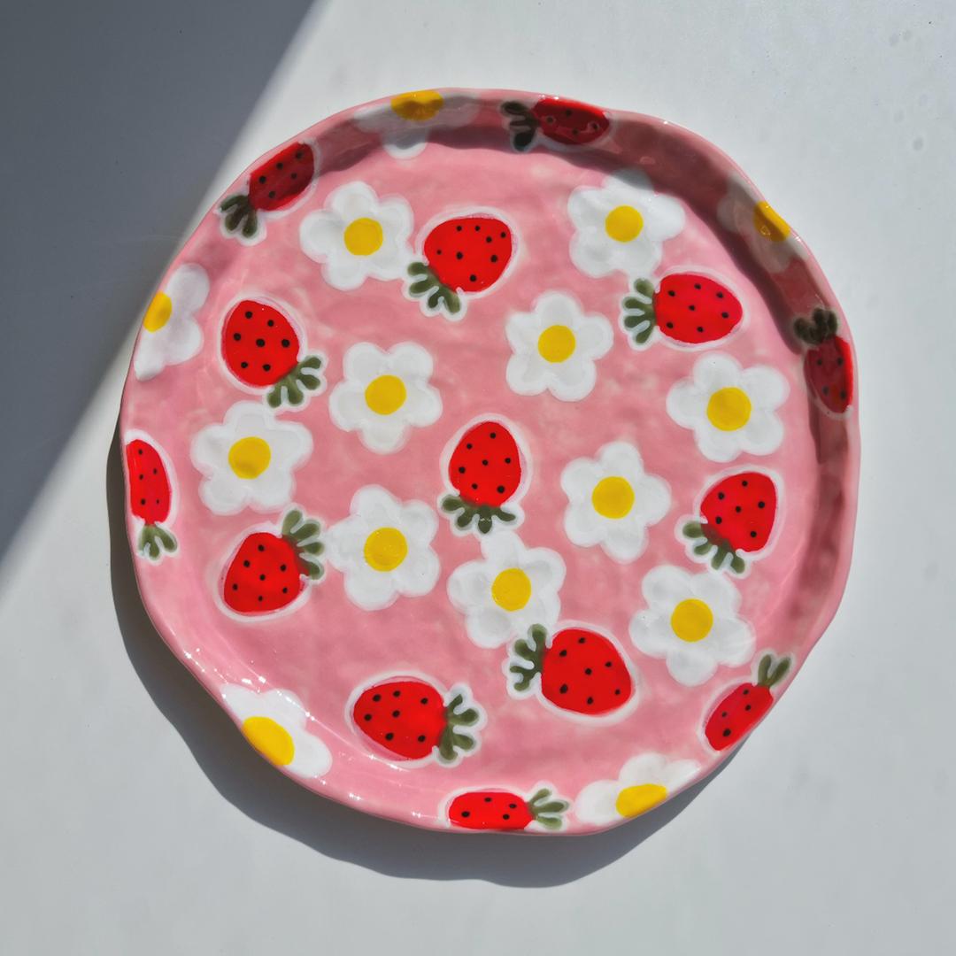 딸기데이지 디너접시
