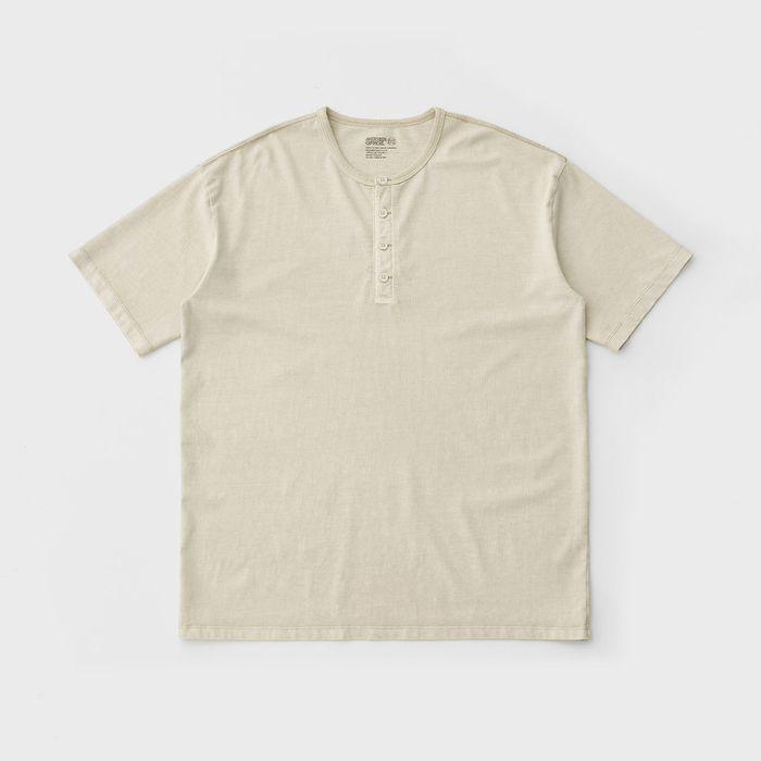 French Henry Neck Garment Tee (Light Sand)