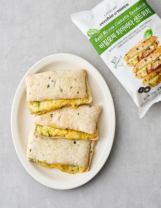 [베키아에누보] 바질모짜 치아바타 샌드위치 (3입)