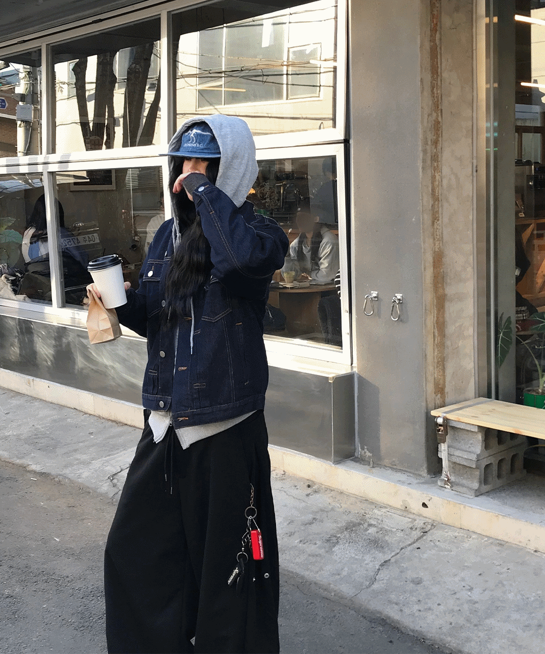 WD 크롭 생지 데님 트러커 자켓