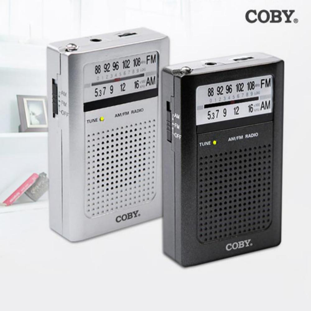 [코비] 소형라디오 재난대비 건전지 미니 효도 라디오 CXPR30 블랙 FM AM