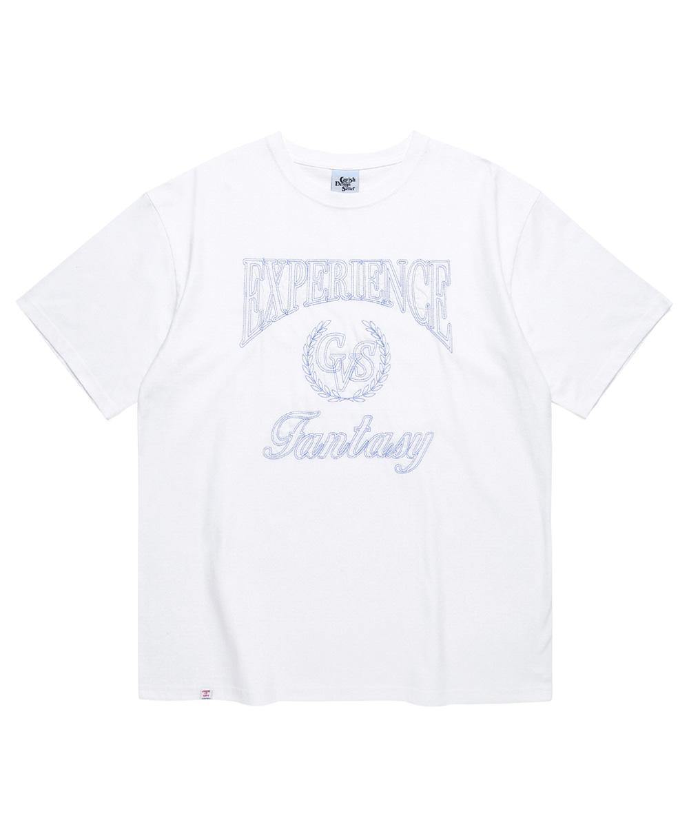 UNIVERSITY EMB SS TEE[WHITE]